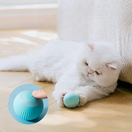 Rotating Cat Toy Ball, Interactive Cat Toy Rechargeable Rotating Ball with LED